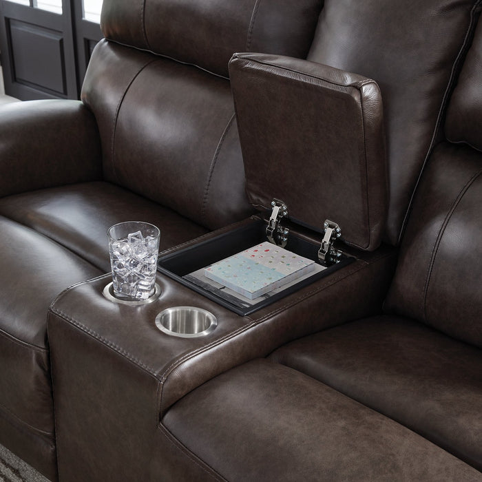 Crossplex Power Reclining Loveseat with Console - Faith Furniture (Manhattan, KS)
