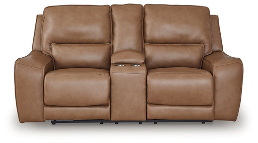 DeepWakes Power Reclining Loveseat with Console - Faith Furniture (Manhattan, KS)