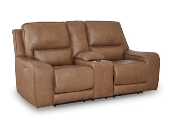 DeepWakes Power Reclining Loveseat with Console - Faith Furniture (Manhattan, KS)