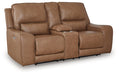 DeepWakes Power Reclining Loveseat with Console - Faith Furniture (Manhattan, KS)
