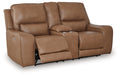 DeepWakes Power Reclining Loveseat with Console - Faith Furniture (Manhattan, KS)