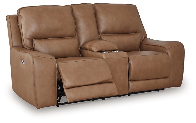 DeepWakes Power Reclining Loveseat with Console - Faith Furniture (Manhattan, KS)