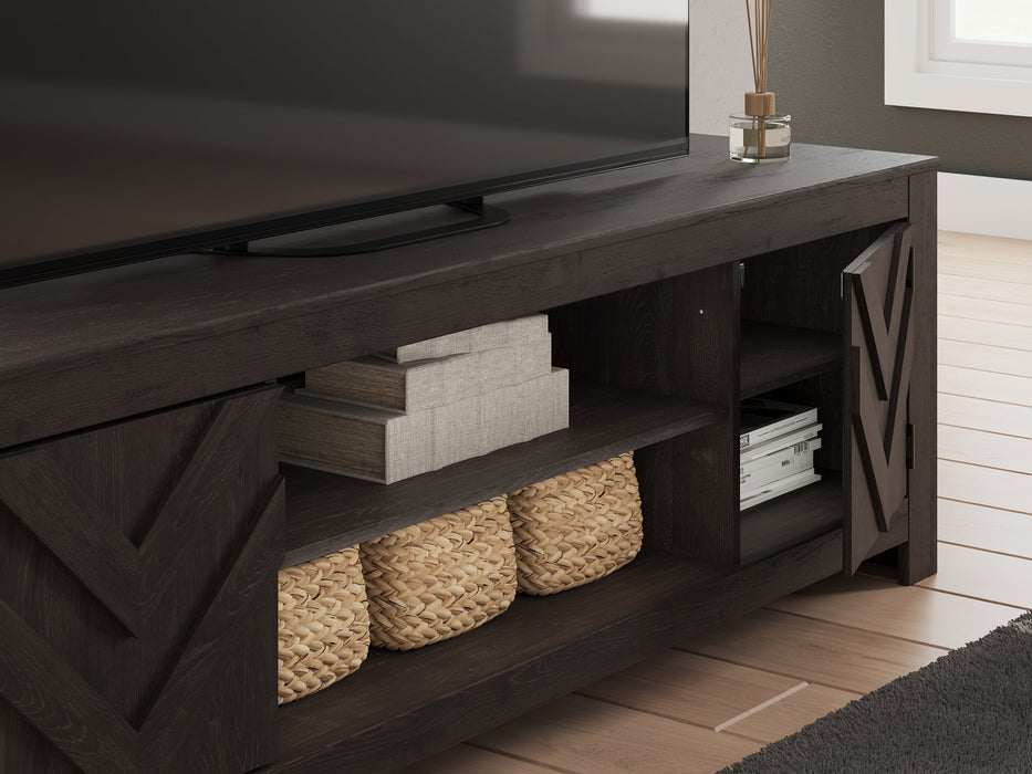 Cayboni 71" TV Stand with Electric Fireplace - Faith Furniture (Manhattan, KS)