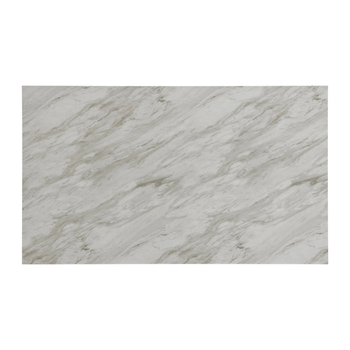 Everdeen Dining Table w/ White Faux Marble Top in Charcoal