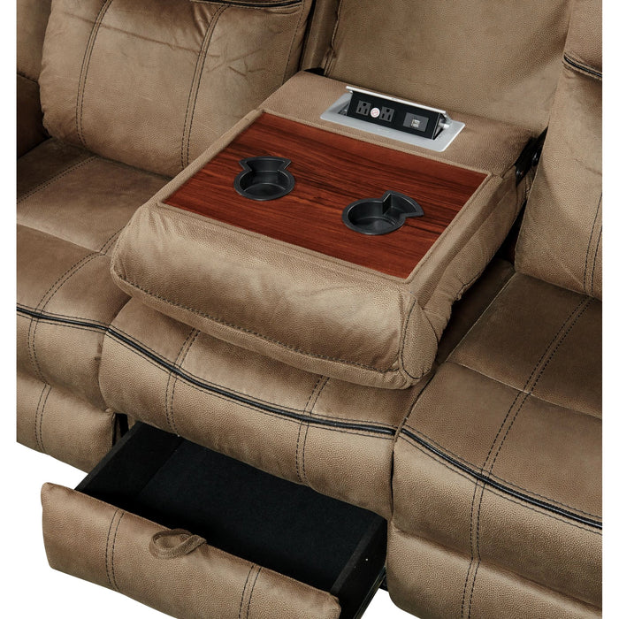 Sorrento Motion Sofa with Dropdown in T101 Brown
