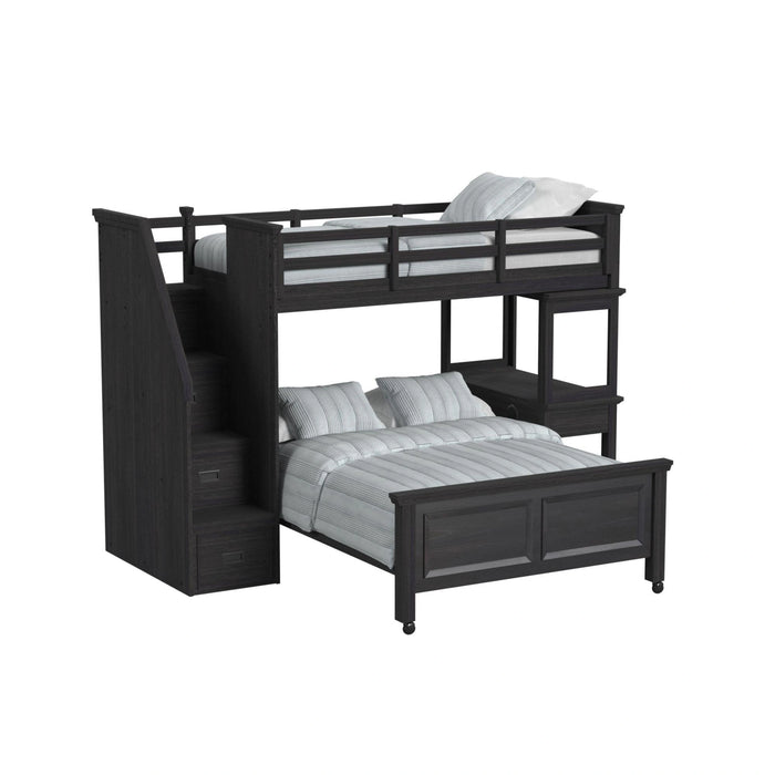 Hampton Kids Over Loft with Staircase and Desk with Speaker Bedroom Set