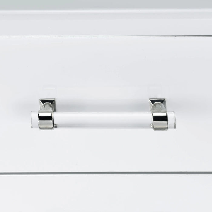 Irvine Mini Dressing Table with Stool, LED and USB in Glossy White