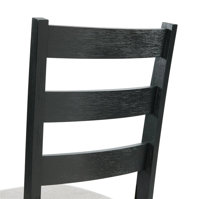 Martin Dining Side Chair with Grey Fabric - Black Finish (2 Per Carton)