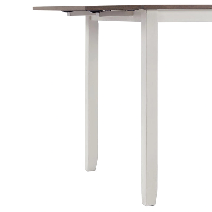 Martin 3 pc Drop Leaf Dining Set (Dark Brown Top - White Base)