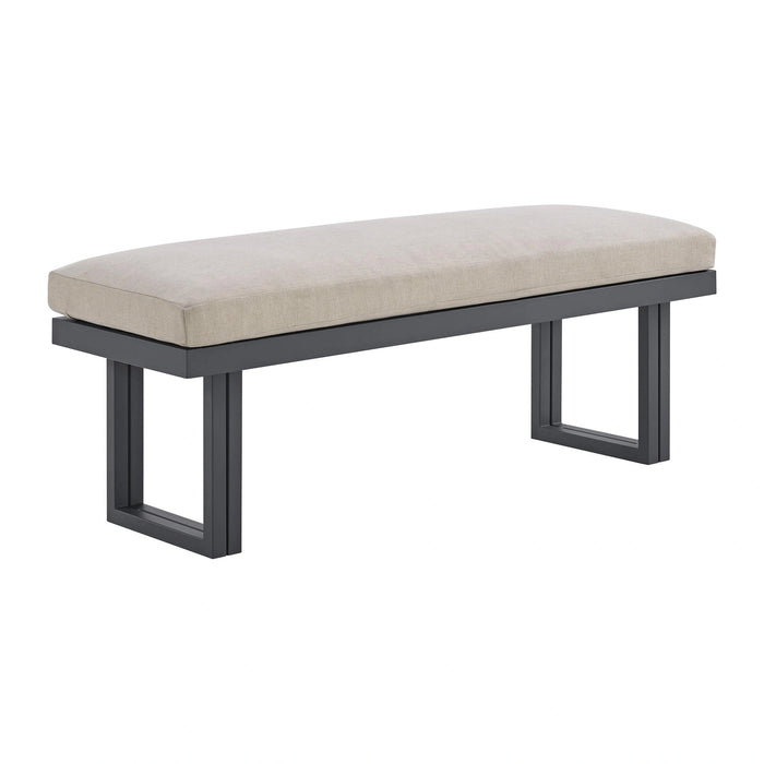 Playa Dining Bench - Dark Grey and Olefin Beige