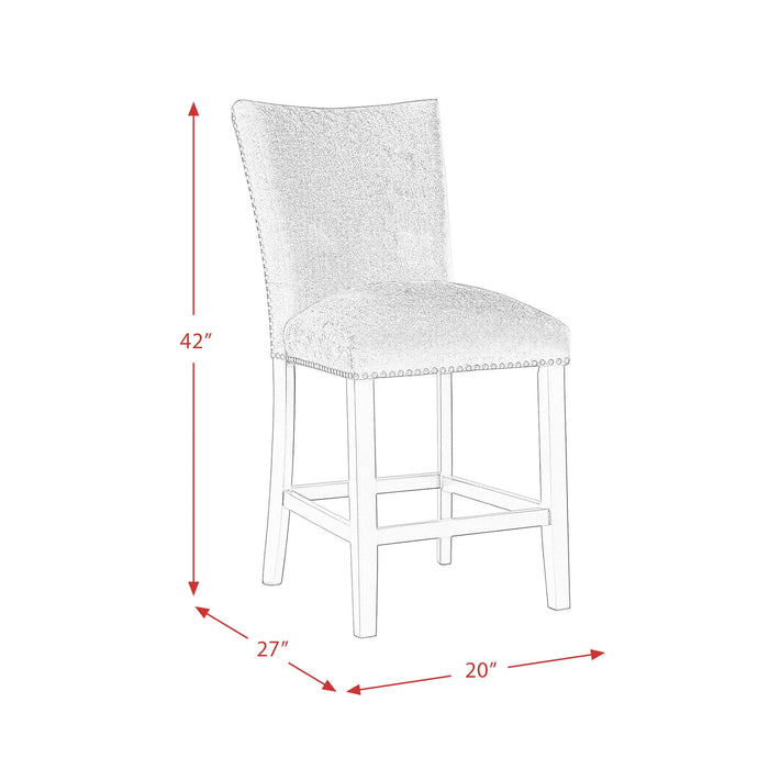 Valentino White 5PC Counter Height Dining Set - Table & Four Grey Chairs