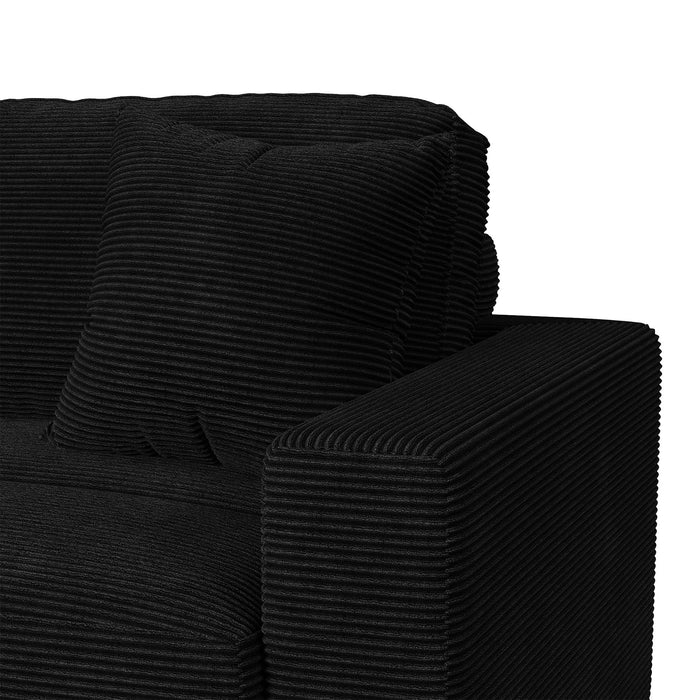 Arizona 7PC Sectional Set with LHF Chaise in Steno Black