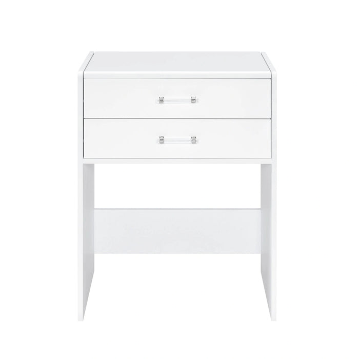 Irvine Mini Dressing Table with Stool, LED and USB in Glossy White
