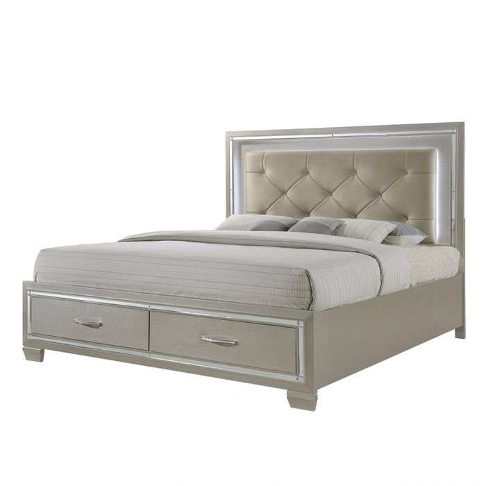 Platinum Platform Storage Bedroom Set