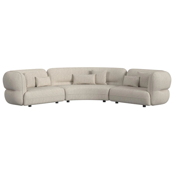 Four Seasons Sectional Set in Woolen Camel with 6 Pillows