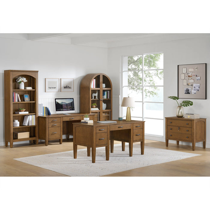 Portico File Cabinet in Brown Oak