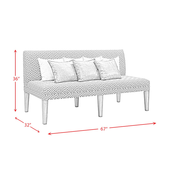 Gramercy 6PC Dining Set-Table, Four Tufted Tall Back Chairs and Settee