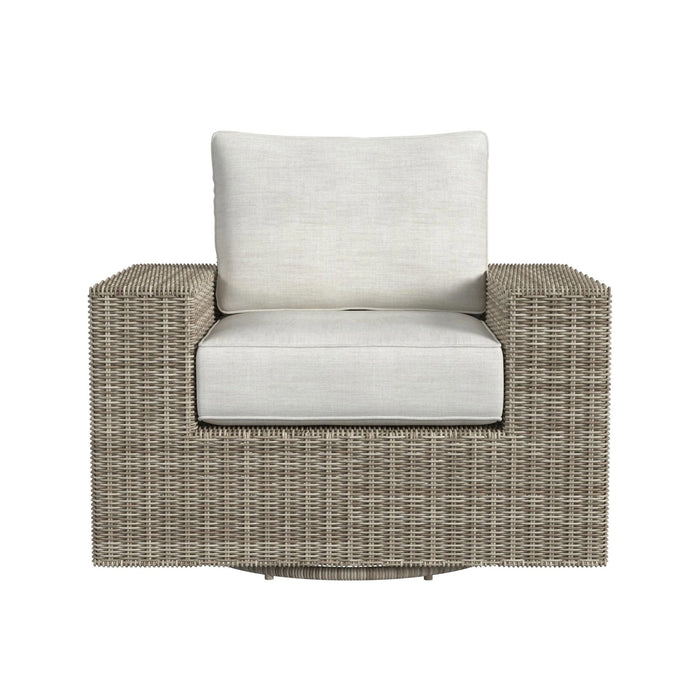 Carmona Swivel Chair - Natural and Olefin Beige