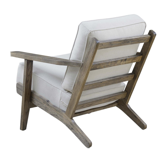 Metro Accent Chair in Taupe w/ Antique Legs - Faith Furniture (Manhattan, KS)