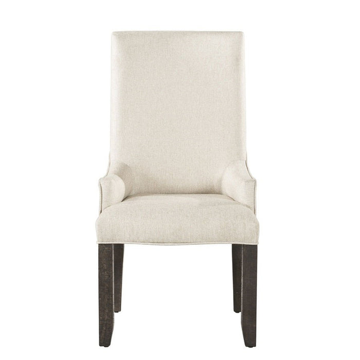 Elements International Finn Upholstered Arm Chair (Set of 2) in Cream and Smokey Walnut - Faith Furniture (Manhattan, KS)