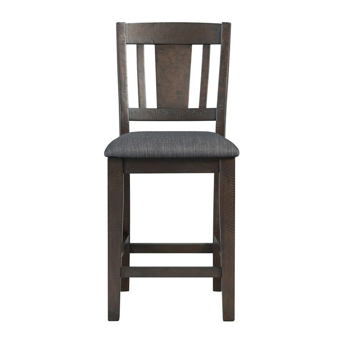 Elements International Cash Counter Height Chair (Set of 2) in Rustic Distressed Espresso - Faith Furniture (Manhattan, KS)