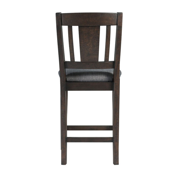 Elements International Cash Counter Height Chair (Set of 2) in Rustic Distressed Espresso - Faith Furniture (Manhattan, KS)