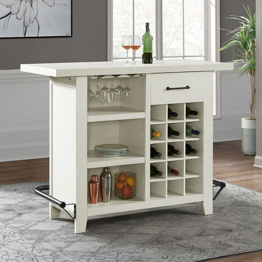 Elements International Stone Bar Table in White image