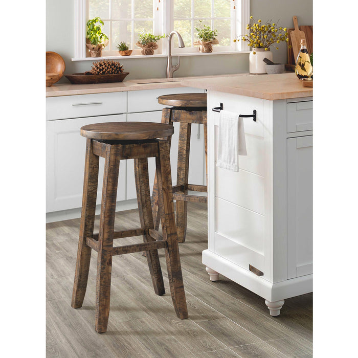 Finn 30" Swivel Backless Bar Stool of 2 - Faith Furniture (Manhattan, KS)