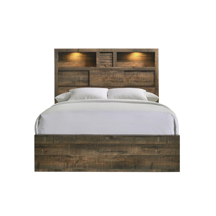 Bailey King Bookcase Panel Bed with Bluetooth - Faith Furniture (Manhattan, KS)
