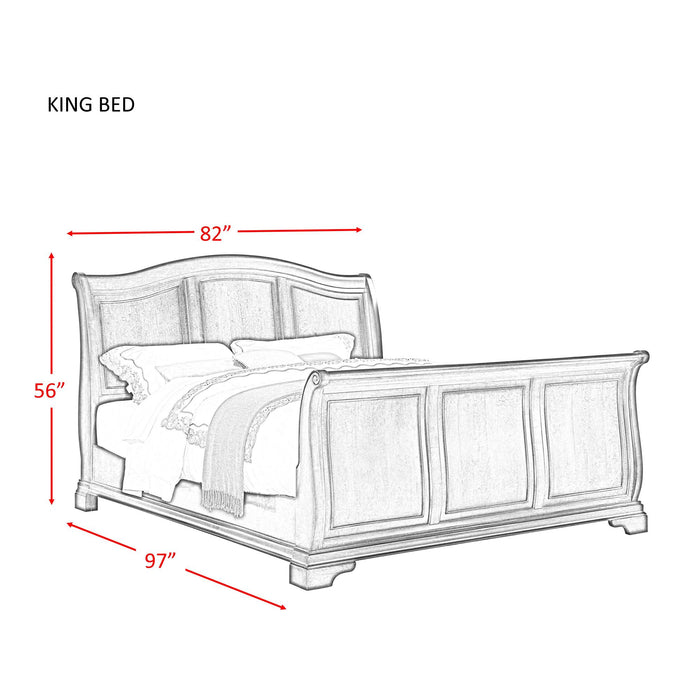 Cameron Cherry King Sleigh Bed - Faith Furniture (Manhattan, KS)