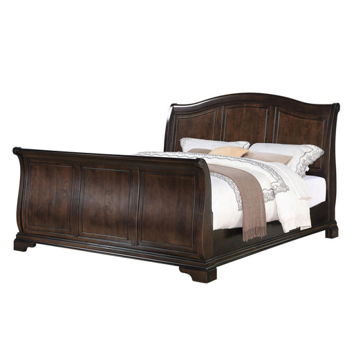 Cameron Cherry Queen Sleigh Bed - Faith Furniture (Manhattan, KS)