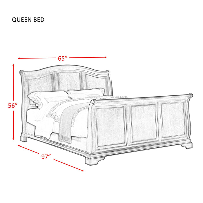Cameron Cherry Queen Sleigh Bed - Faith Furniture (Manhattan, KS)