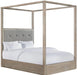 Elements International Arcadia Queen Upholstered Canopy Bed in Grey - Faith Furniture (Manhattan, KS)