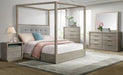 Elements International Arcadia Queen Upholstered Canopy Bed in Grey - Faith Furniture (Manhattan, KS)