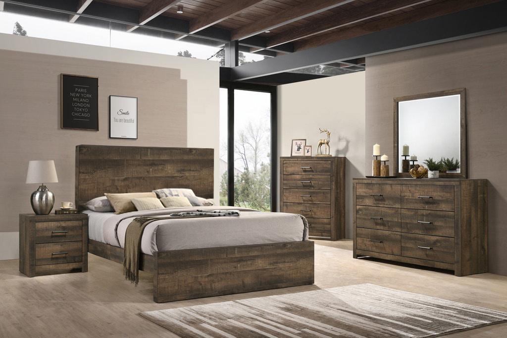 Elements International Bailey Full Panel Bed in Warm Walnut - Faith Furniture (Manhattan, KS)