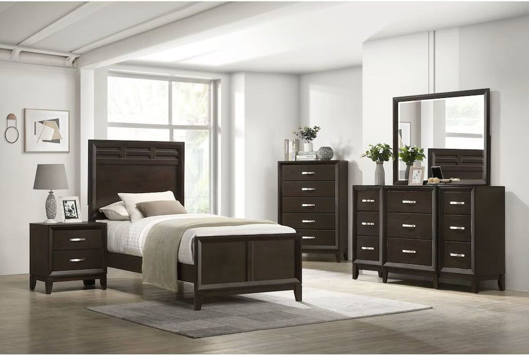 Elements International Beaumont Full Panel Bed in Merlot B.1140.TPB - Faith Furniture (Manhattan, KS)