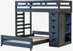 Elements International Cali Kids Twin Loft Bookcase Bed in Sleek Gray - Faith Furniture (Manhattan, KS)