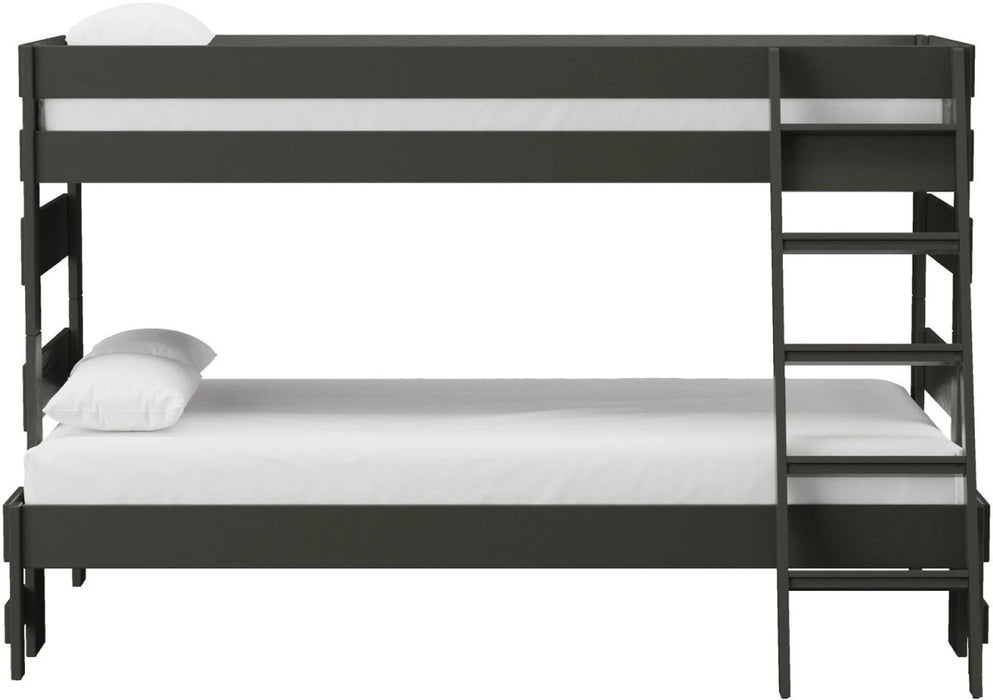 Elements International Cali Kids Twin over Full Bunk Bed with Ladder in Sleek Gray - Faith Furniture (Manhattan, KS)