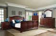 Elements International Cameron Queen Sleigh Bed in Dark Cherry - Faith Furniture (Manhattan, KS)