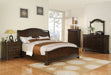 Elements International Cameron Queen Sleigh Bed (Low Footboard) in Dark Cherry - Faith Furniture (Manhattan, KS)