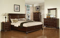 Elements International Canton Cherry King Panel Storage Bed in Dark Wood - Faith Furniture (Manhattan, KS)