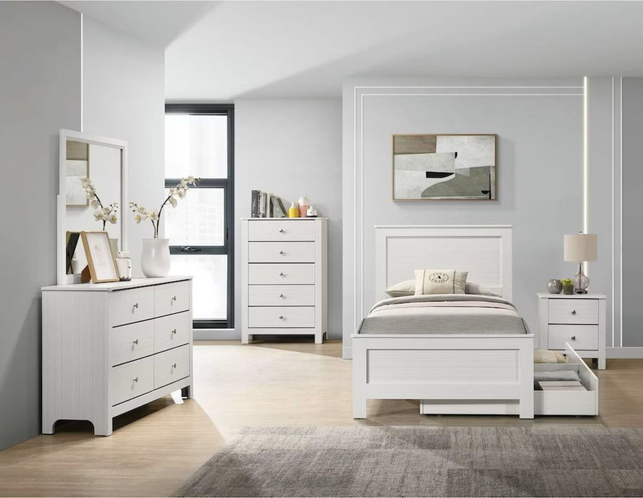 Elements International Catalina Youth Full Panel Bed in White - Faith Furniture (Manhattan, KS)