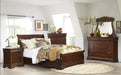 Elements International Chateau Queen Low Profile Bed in Cherry - Faith Furniture (Manhattan, KS)