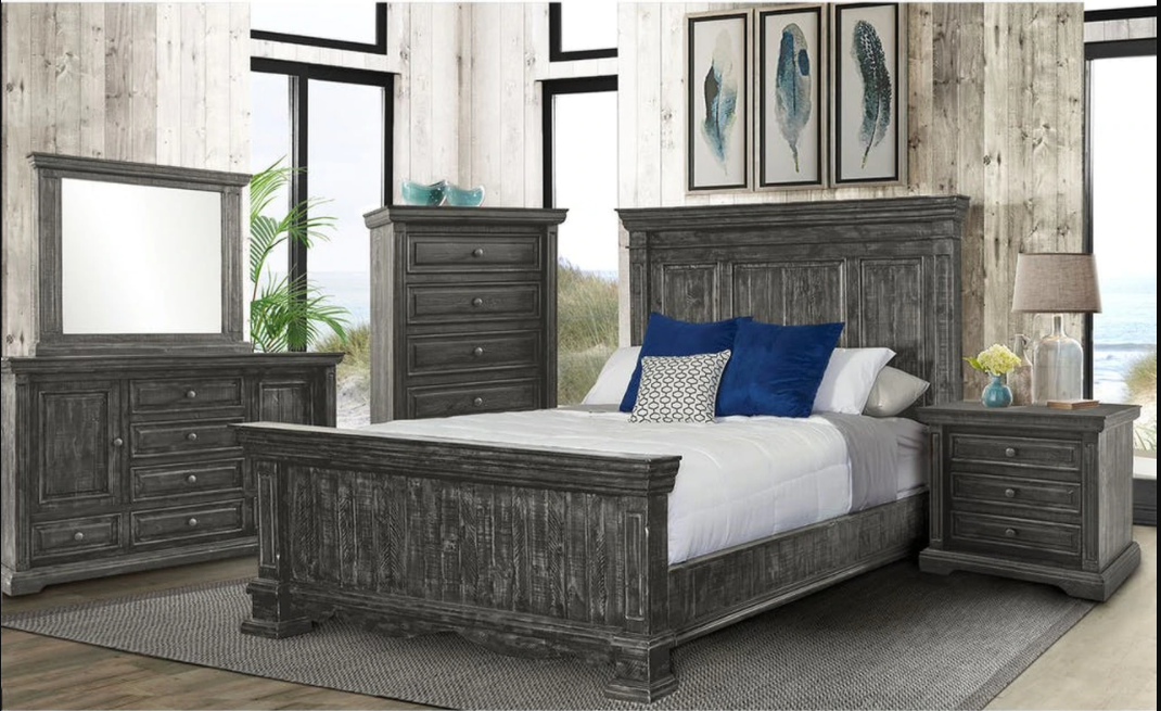 Elements International Condesa Grey Queen Panel Bed in Gray - Faith Furniture (Manhattan, KS)