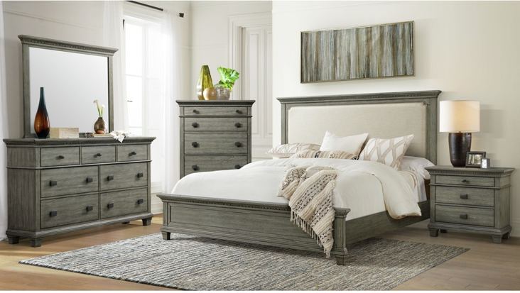 Elements International Crawford Queen Panel Bed in Gray - Faith Furniture (Manhattan, KS)