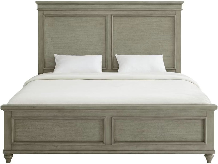 Elements International Kendari Queen Panel Bed in Grey - Faith Furniture (Manhattan, KS)