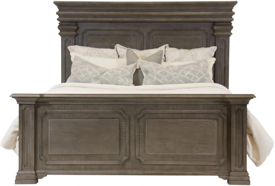 Elements International Kings Court Queen Panel Bed in Grey - Faith Furniture (Manhattan, KS)
