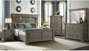 Elements International Kings Court Queen Panel Bed in Grey - Faith Furniture (Manhattan, KS)