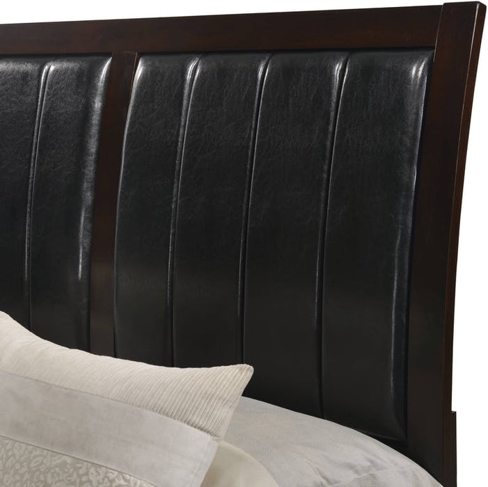 Elements International Lawrence Queen Panel Bed in Espresso Lacquer - Faith Furniture (Manhattan, KS)