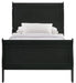 Elements International Louis Philippe Twin Panel Bed in Black - Faith Furniture (Manhattan, KS)